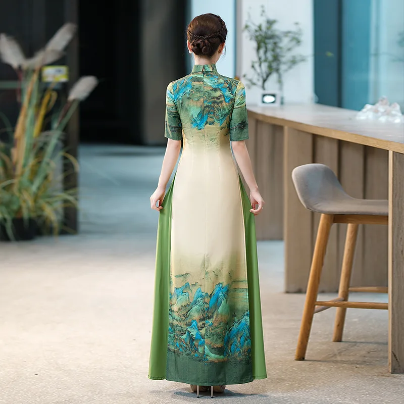 Ao Dai Vietnam Traditional Dress Vintage Qipao Evening Gown China Vietnamese Traditional Dress Chinese Oriental Dresses Long