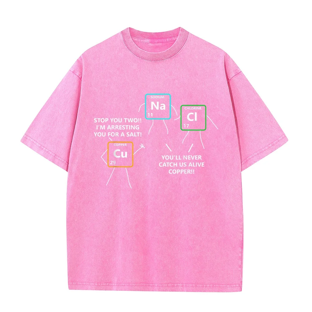 Salt and Copper Periodic Table Police Pun Chemistry T Shirt T-Shirt 루즈핏 Playeras Oversize Ropa De Hombre Ofertas Graphic Tee
