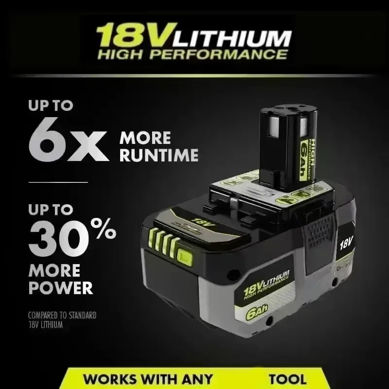 For RYOBI High-performance Lithium Battery 18V with No Memory Effect and Low Self Discharge for All Tools P104 P107 P108 RB18L20
