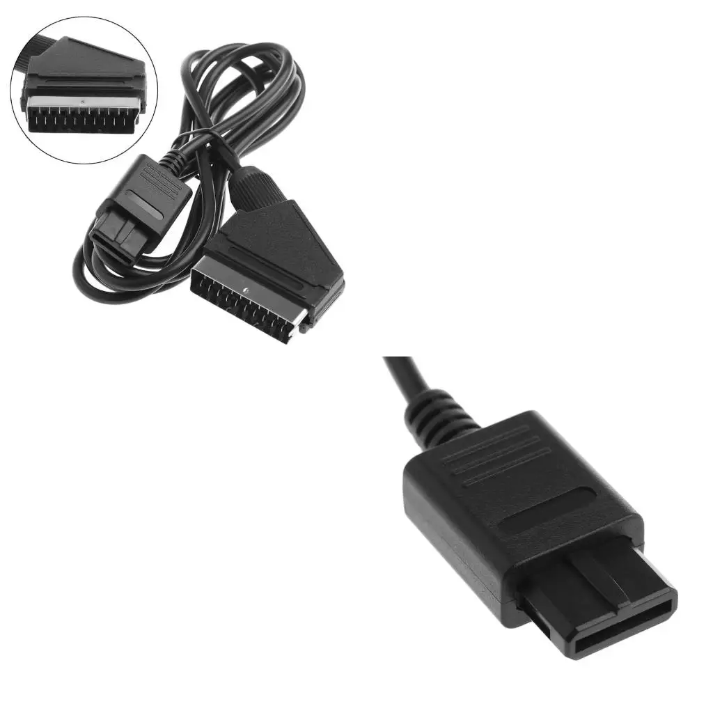 1.8m PVC RGB Scart Video AV Cable Cord For SNES N64 for NGC Consol