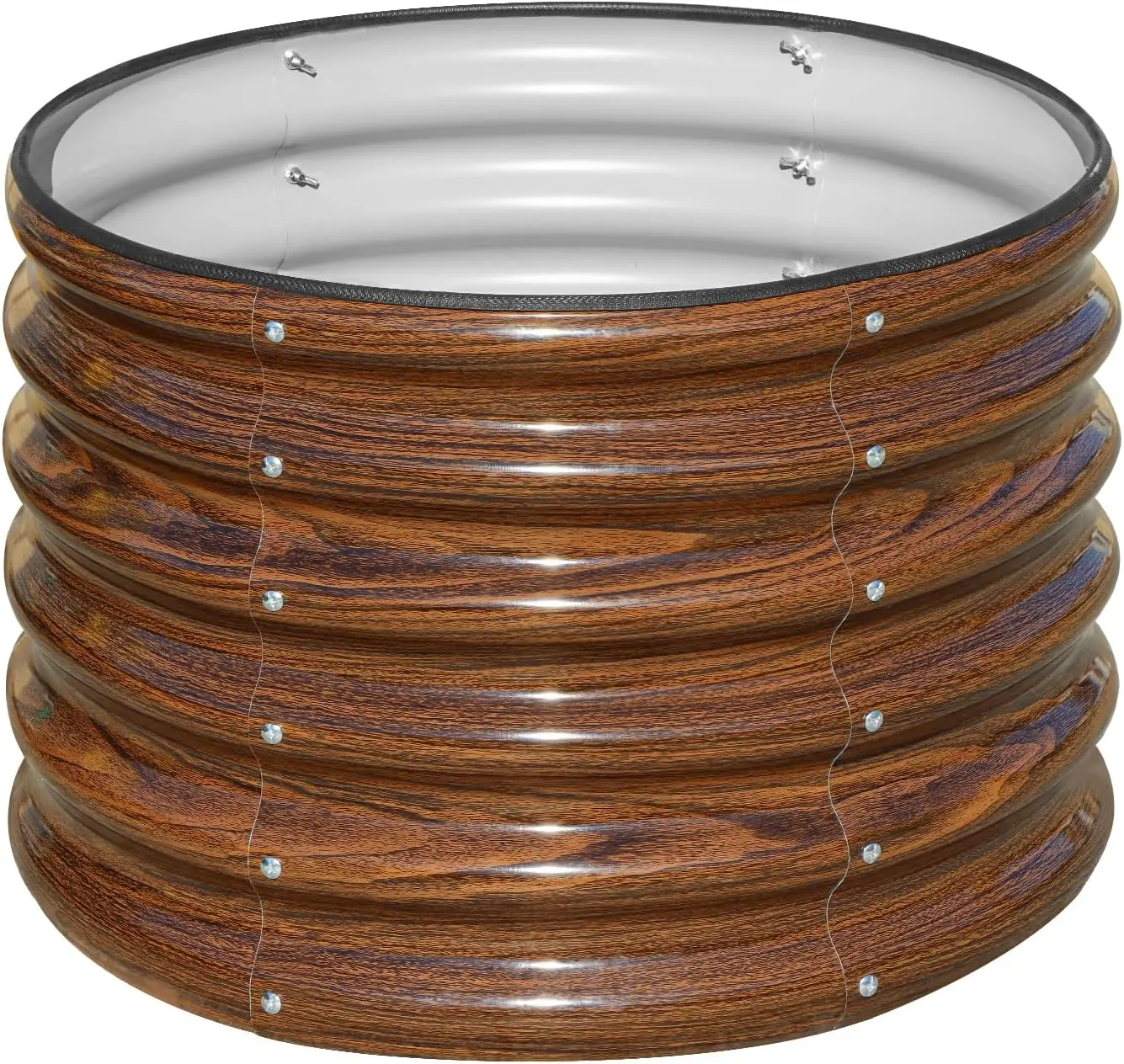 

2x2ft Round Galvanized Raised Garden Bed, 17" Tall Deep Planter Box for Vegetables, Fruits, Flowers in Brown