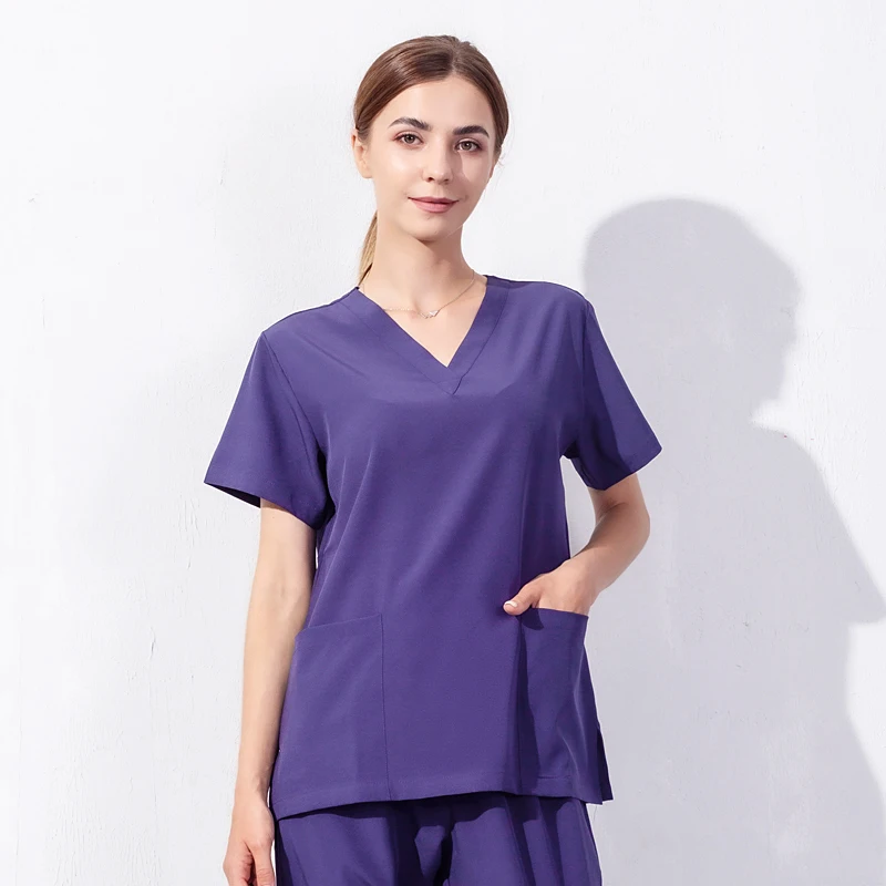 

Pet Doctors Sets High Quality Spa Uniforms Unisex V-Neck Work Clothes Suits Medical Scrubs Tops Pants