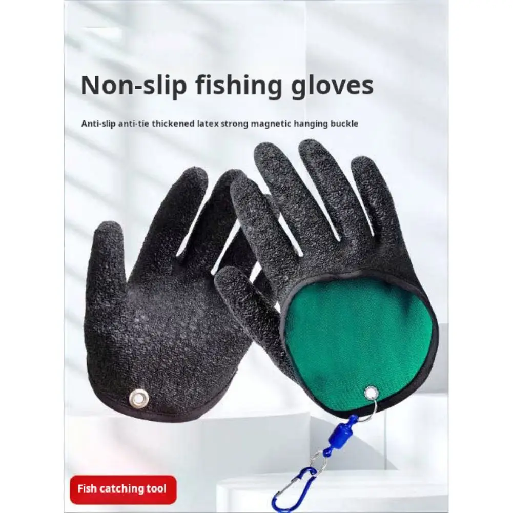 

1PCS Anti-slip Fishing Catching Gloves for Men Women Latex Waterproof Fishing Gloves With Magnetic Buckle Cutproof