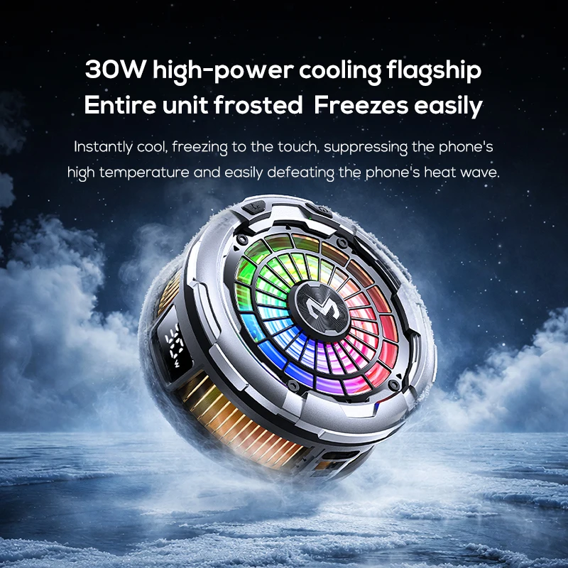 MEMO CX26 Magnetic / Clip AI Semiconductor Freeze Refrigeration Phone Cooler 12V/2.5A Digital Display Fast Cooling Fan Radiator