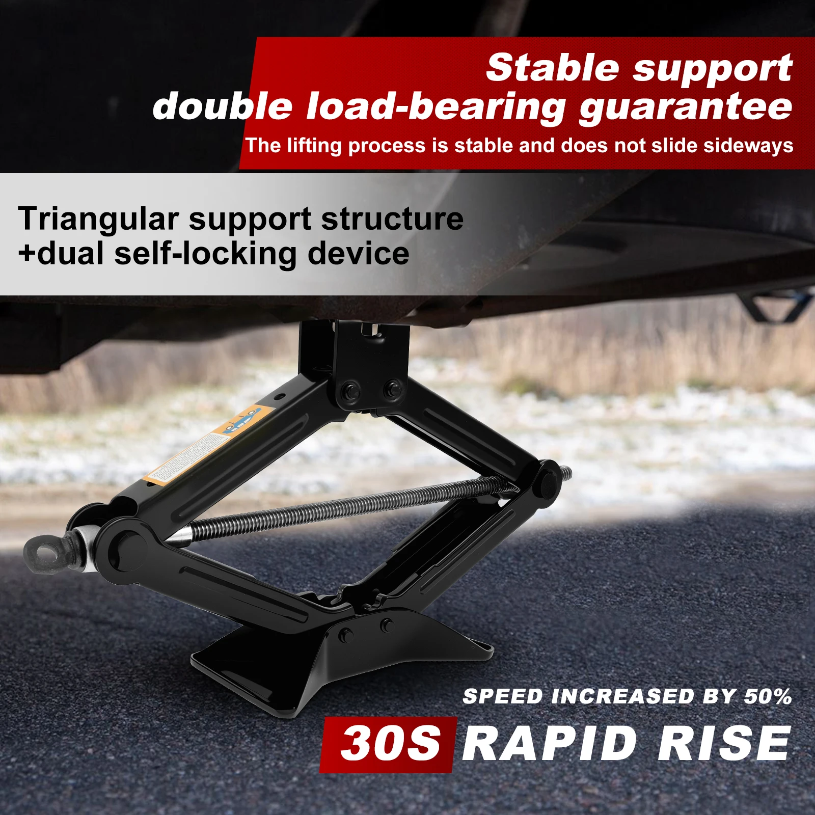 مقص السيارة جاك المحمولة مستقرة عربة جاك الثقيلة الصلب سيارة طقم الطوارئ العالمي لصيانة وإصلاح SUV MPV #4