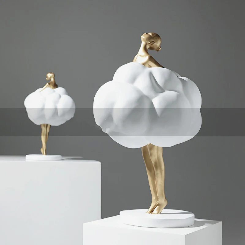 Creative Cloud Ballerina Statue Living Room Decor Large Hotel Club Scene Layout Home Accessories Housewarming New Home Gifts