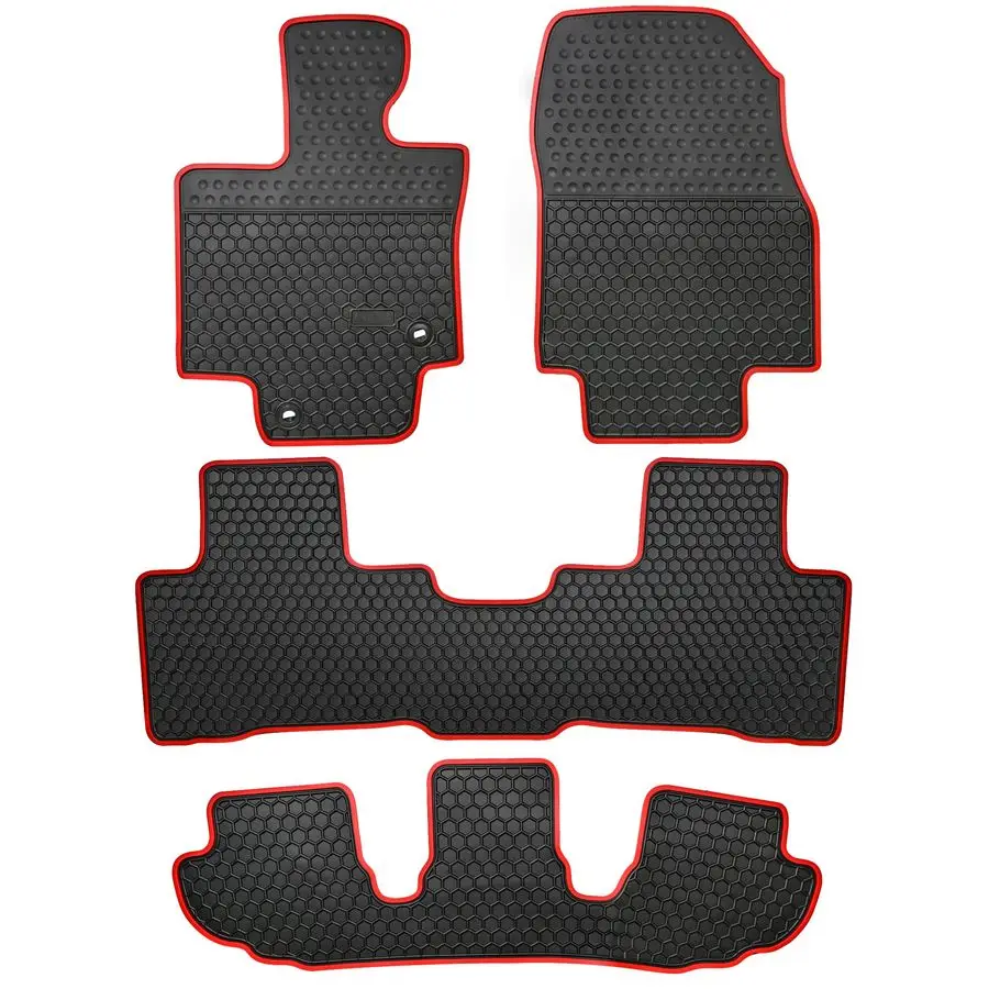 

Floor Mats Custom Fit for 20202025 Toyota Highlander 7 Seats w 2nd Row Bench or Bucket Seats w Center Console No Hybrid Black Re