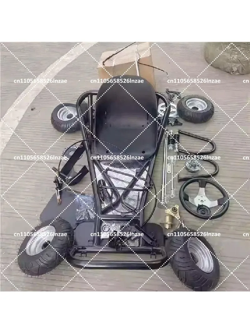

168cc 4 Wheel Drift Go Kart Frame Kit with Road Tires, Modified Motorcycle Drift Kart Assembly