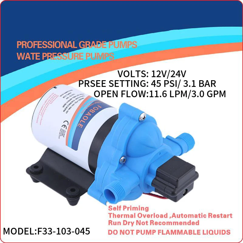 

12V24V DC Electric Diaphragm Pump House Car Yacht Life Pressurized Water Supply Self-Priming Clear Pump Outdoor Pump