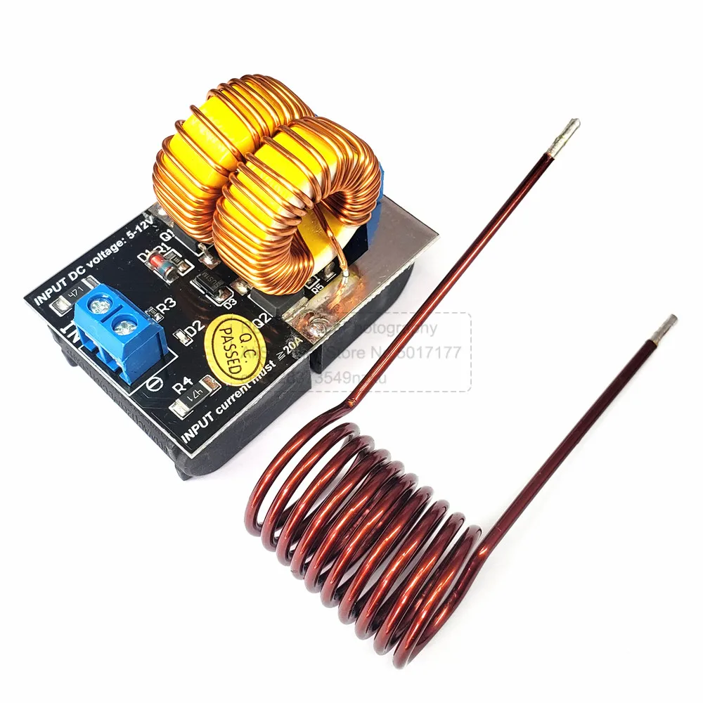 DC 5-12V 120W Mini ZVS Induction Heating Board DIY Cooker with No Tap Flyback Driver Heater Ignition Coil Module