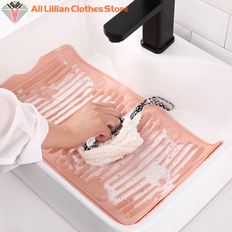 Portable Mini Washing Board,Silicone Laundry Scrub Board – Foldable And Hangable, Creative Household Cleaning Tool For Laundry