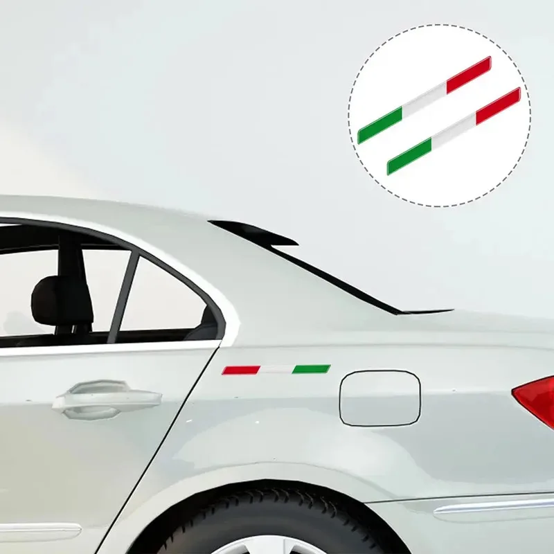2x bandera Tricolor italiana pegatina decorativa epoxi 3D calcomanías de tanque de motocicleta pegatinas caso fuerte adherencia calcomanías de coche unerisales