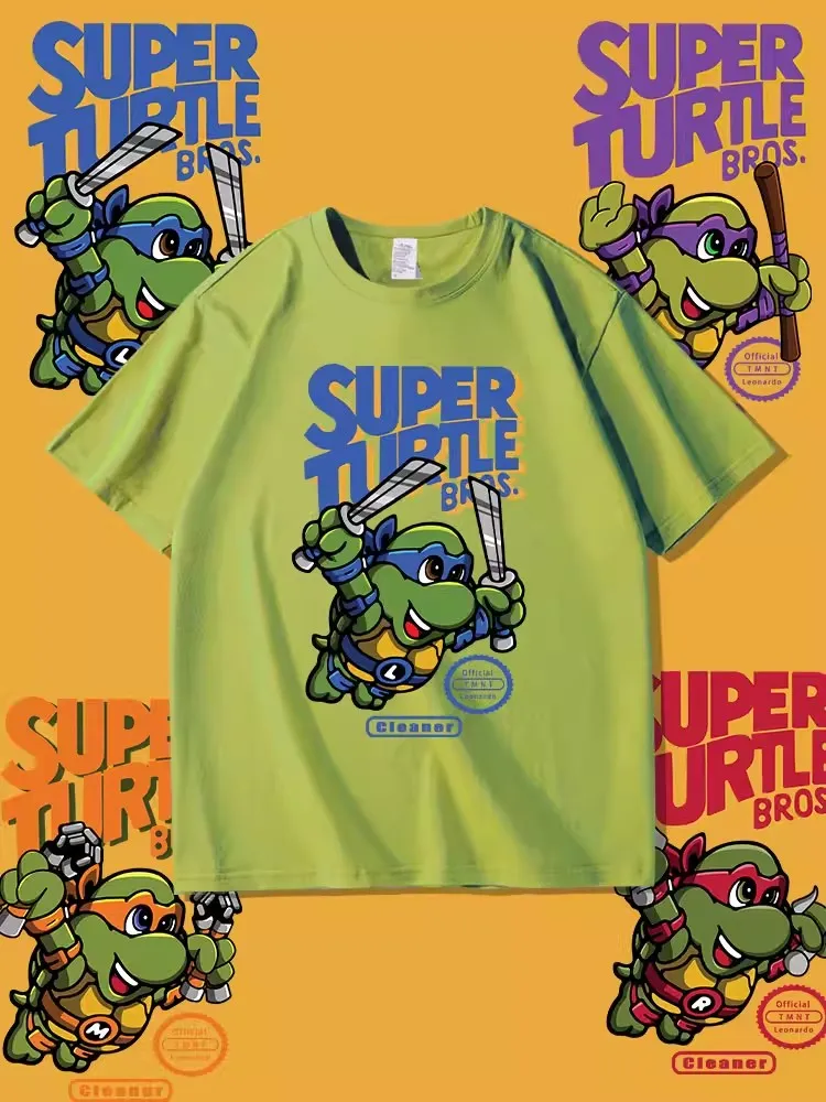 Nickelodeon Ninja Turtles Nick Kurzarm-T-Shirt aus reiner Baumwolle – Kinderkleidung für Jungen und Mädchen in der Mittelschule