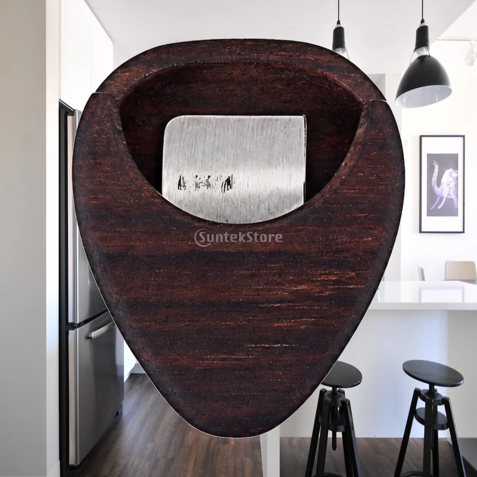 Low Profile Rosewood Guitar Pick Container with Raised Sides for Secure Pick Storage