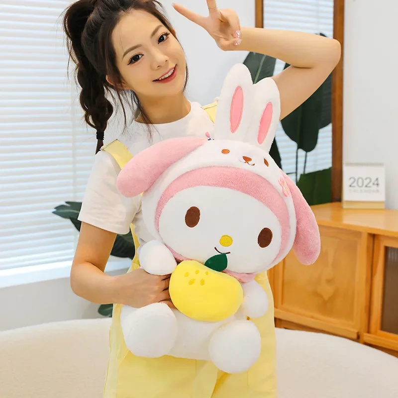 

Sanrio, новинка 45-80 см, милая мелодия Куроми, кролик, плюшевая игрушка, мягкая декоративная подушка для дома, кукла, подарок на праздник для девочек