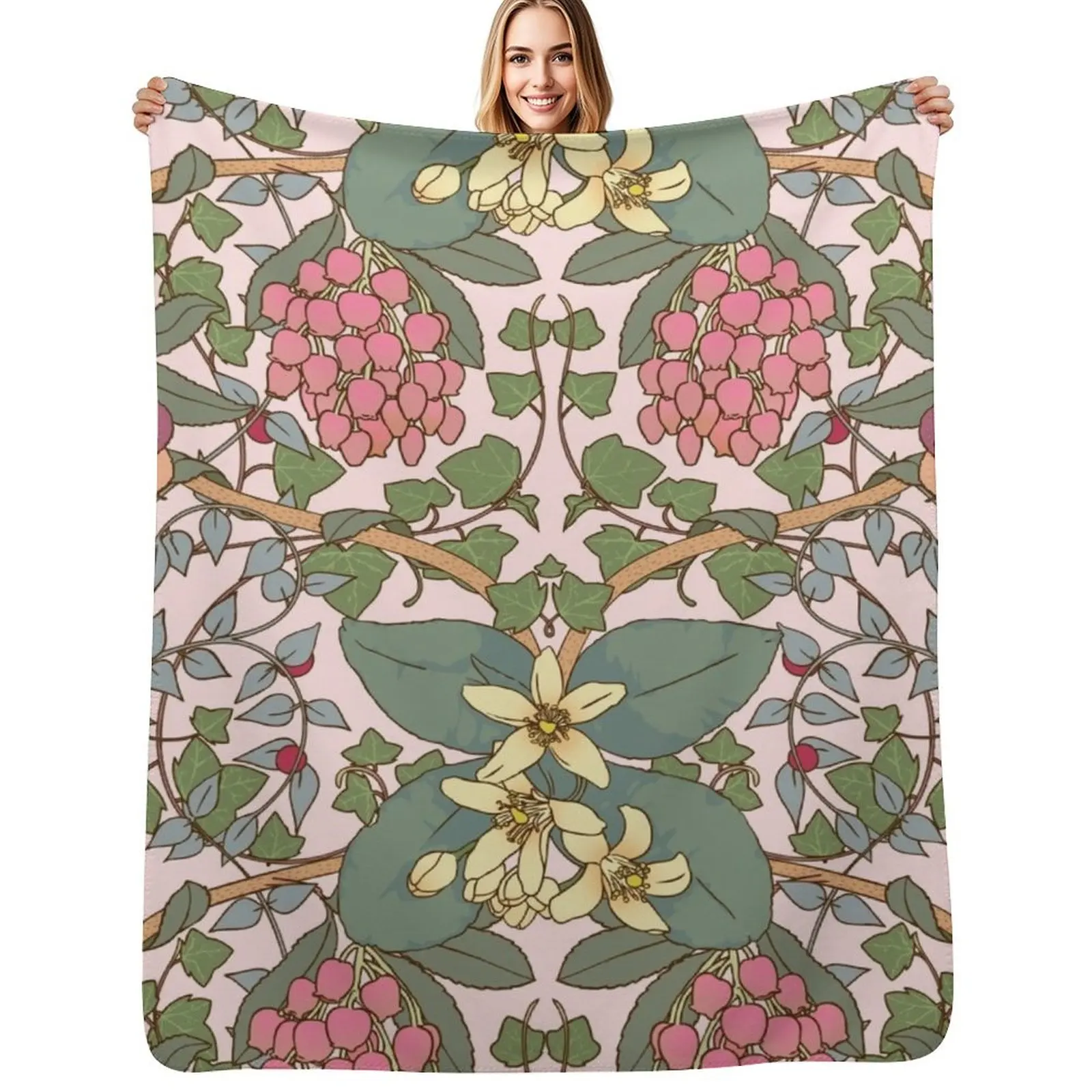 

Winter Flowers II Throw Blanket Plaid Decorative Throw Luxury Brand Single Blankets