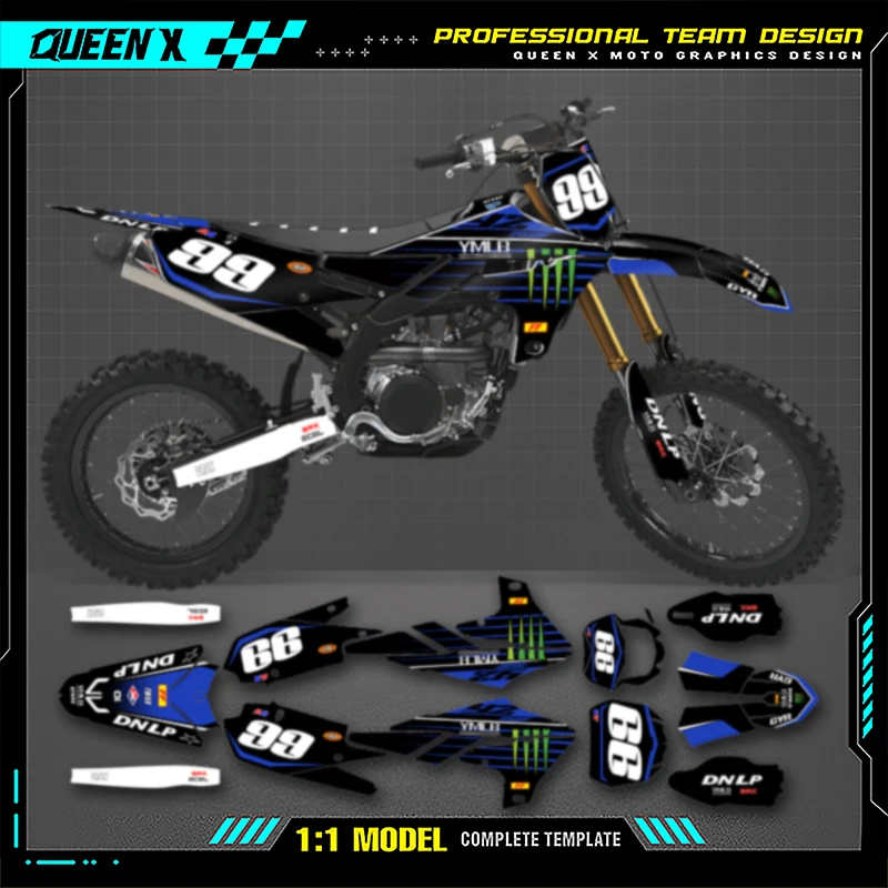 QUEEN X MOTO For YAMAHA YZF250 19-23 YZF450 18-22 WRF450 19-22 WRF250 20-23 Custom Team Motorcycle Graphics Decal Stickers Kits