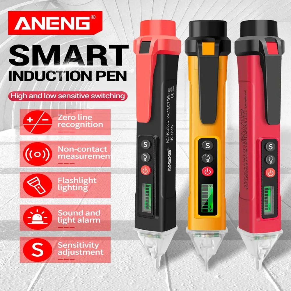 

ANENG VC1010 Smart Induction Pen 12-1000V AC/DC Voltage Detectors Non-Contact Induction Find Breakpoint Detection Tester Tools