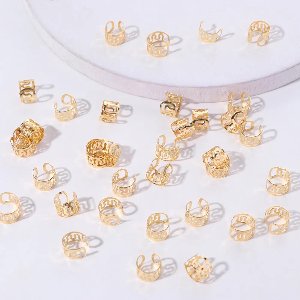 

40pcs Dread Locks Hollow Out Hair Ring Metal Cuff Clips Hair Braiding Dreadlocks Beads DIY Dirty Braids Hair Braid Tubes Women