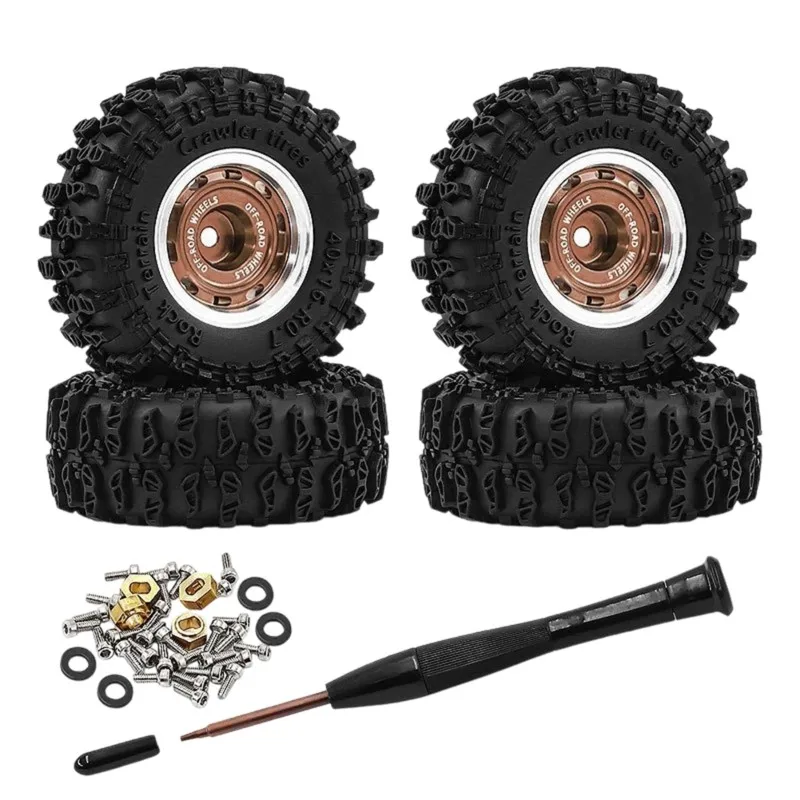 AS96-Beadlock Wheel Tire Set 0.7 Inch Wheel Hub For 1/30 SCX30 Ascent-32 RC Car Upgrade Accessory Parts
