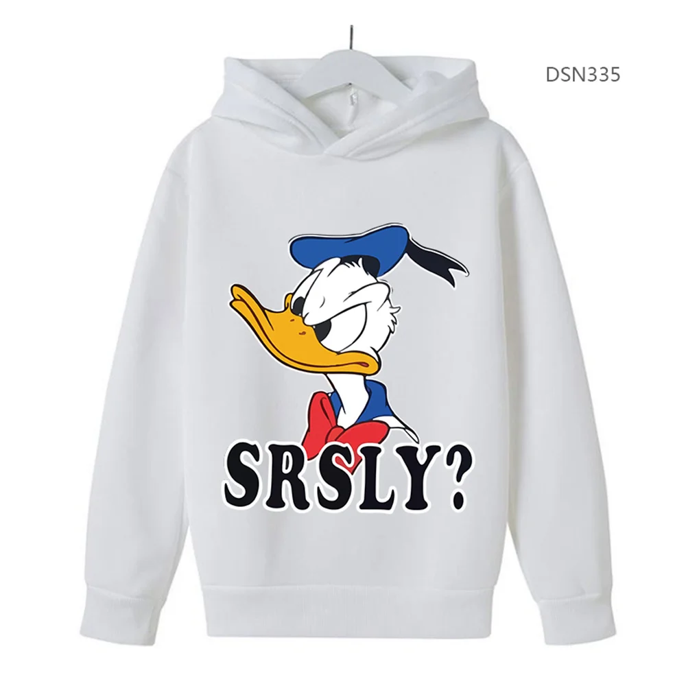 2024 Disney Hoodie Y2K 90s Cartoon Manga Anime Donald Duck  Children Clothes Kid Girl Boy Sweatshirt Hoody Baby Top Pullover