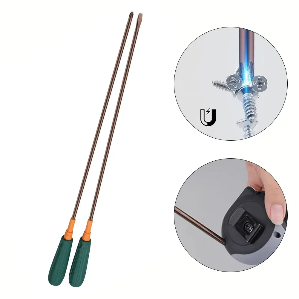 1pc Cross Slotted Screwdriver Alloy Steel Strong Magnetic Extended Long Rod Screwdriver Repairing Hand Tool