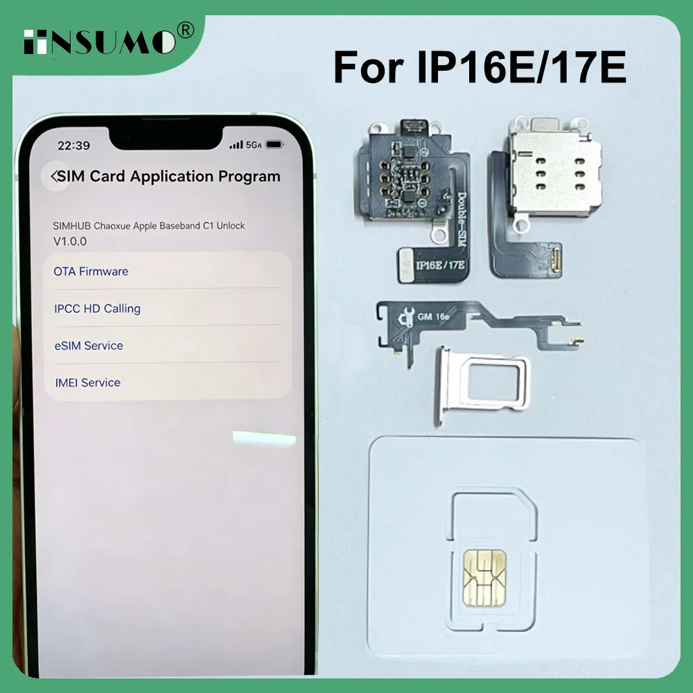 Фото Гибкий кабель MEP Flex со встроенным модулем DB IC для iPhone 16E 17E, кабель-переходник с eSIM на две SIM-карты, поддержка OTA-обновлений