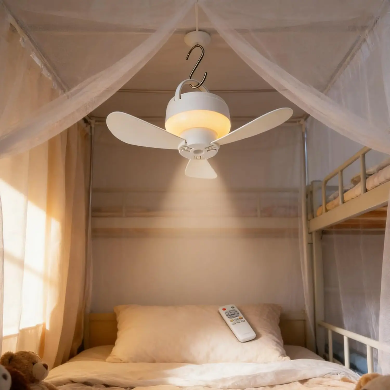 5.51 Inch Dimmable Ceiling Fan Light Silent Operation USB Rechargeable Fan Light with Remote Control Intelligent Ceiling Lamp view 4