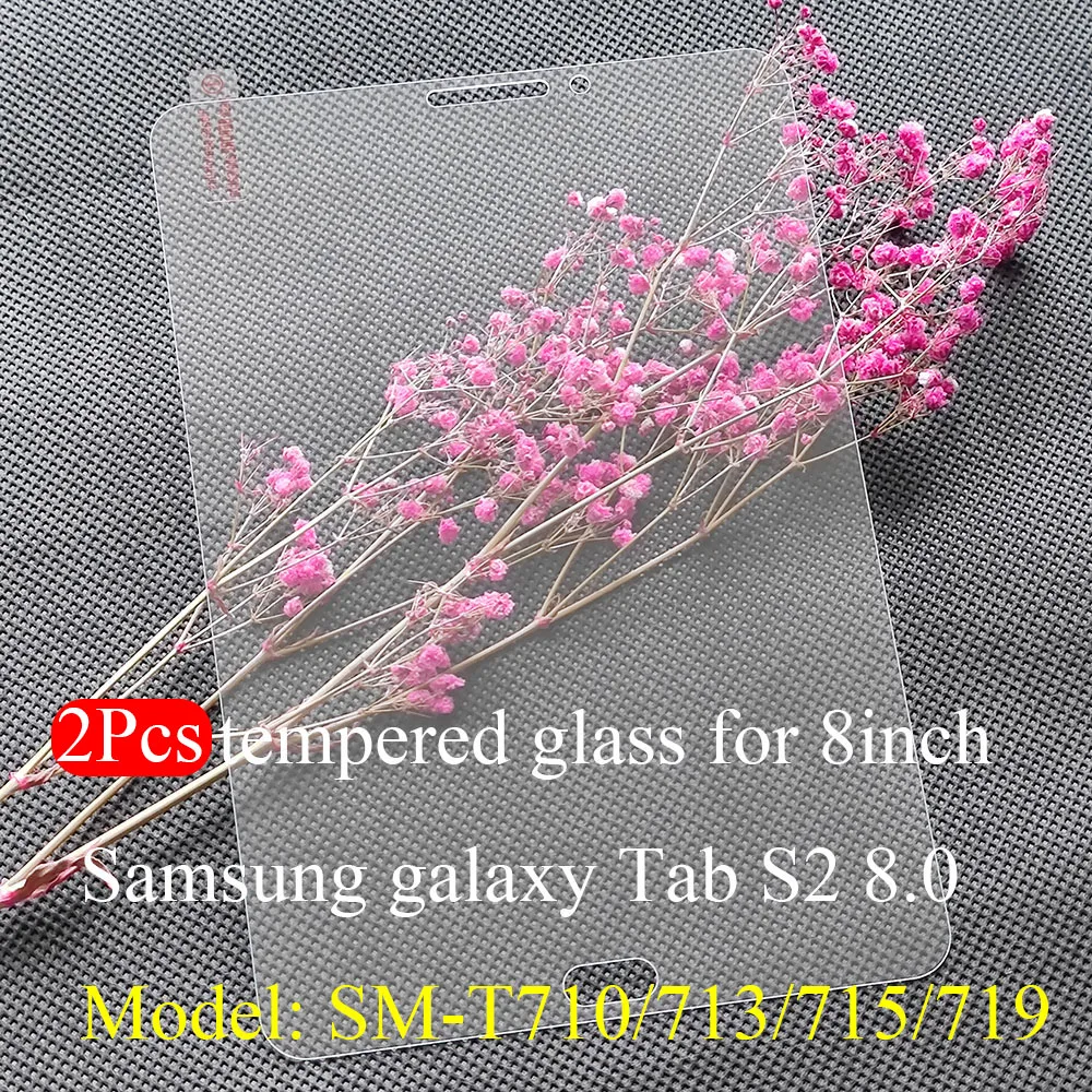 2Pcs/Pack for Samsung Galaxy Tab S2 8.0 Screen Protector Model SM-T713 T715T719 HD Tempered Glass for 8Inch Samsung SM-T710