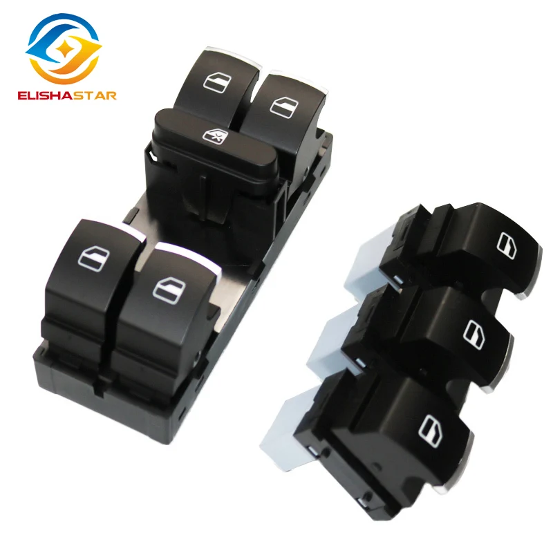 Chrome Auto Headlight Window Switch  For VW Passat B6 CC Jetta 5 6 golf GTI 5 6 Touran Tiguan Caddy 5ND959857 5ND959855