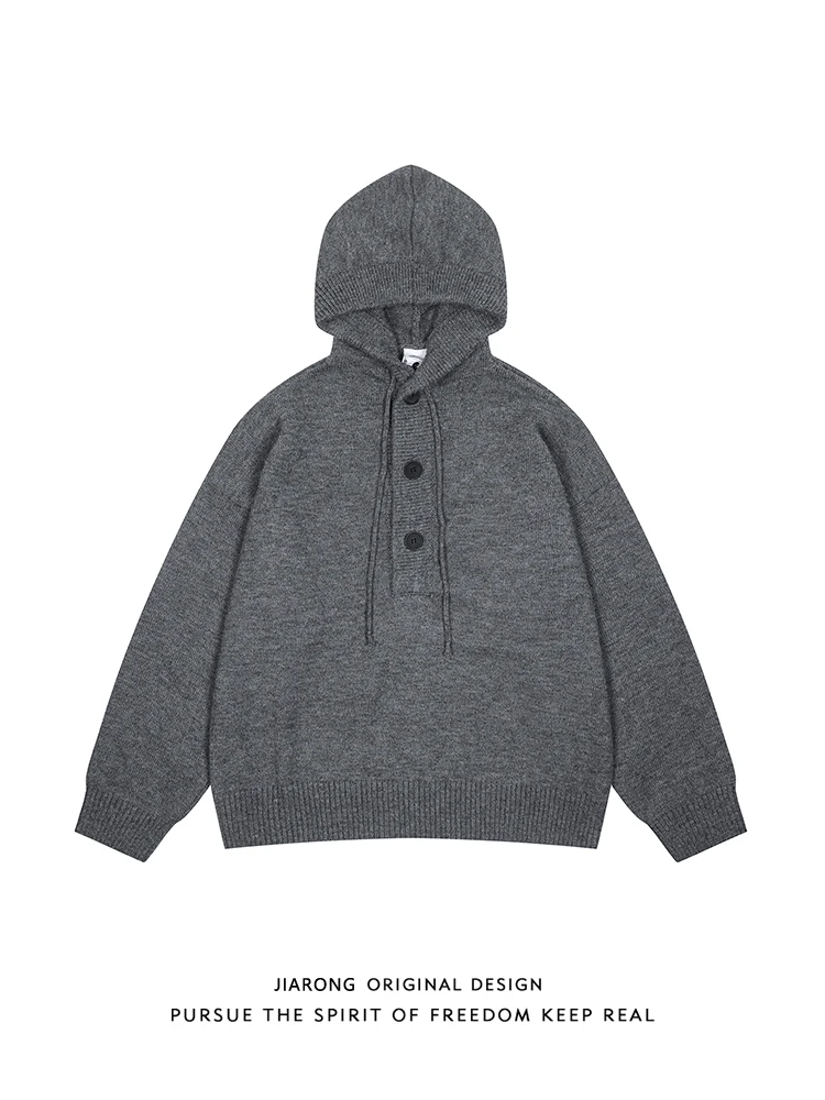 

Модный ретро-худи из плотной ткани, осенне-зимний свободный вязаный свитер-пальто для пар, повседневный, мягкий, удобный, из комфортной ткани