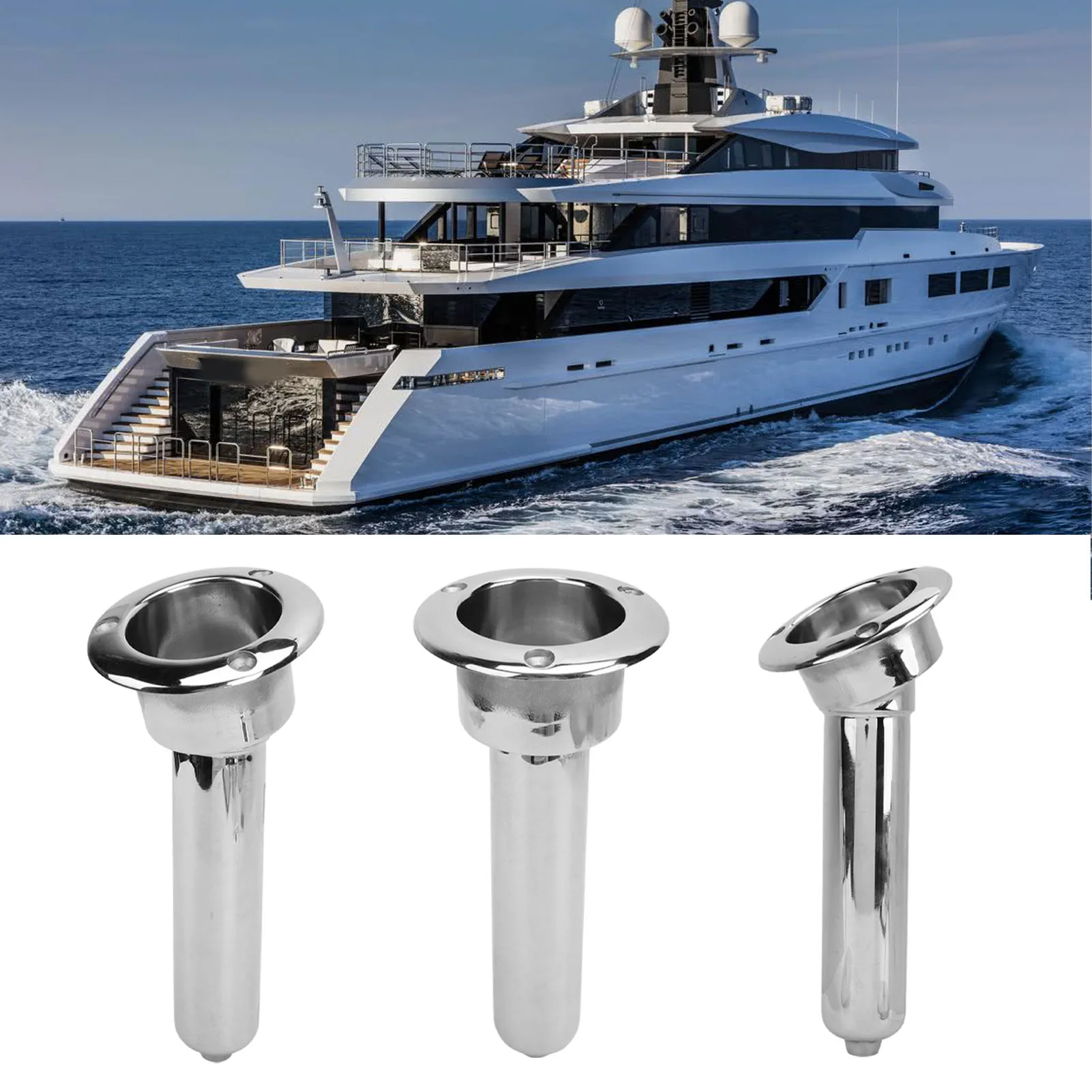 Boat Rod Cup Holder Outrigger Tube Cup Holder Enhanced Stability Easy Installation Rustproof Weatherproof for Yacht Ship