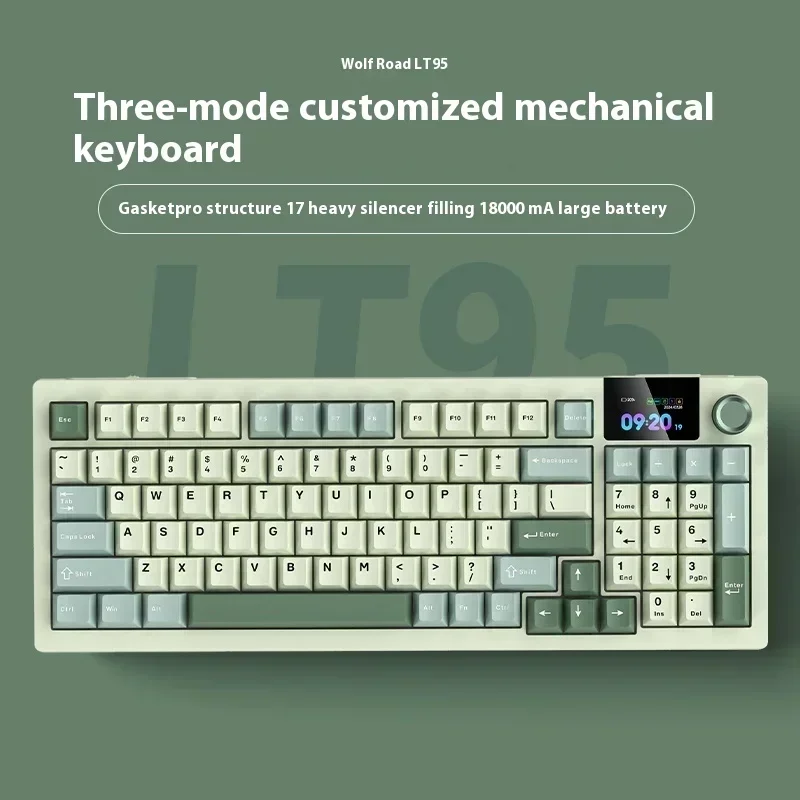 LANGTU LT95 Mechanical Keyboard Three mode Wireless Hot Swappable PBT Keycaps Customized Gaming Keyboard Pc Gamer Accessories