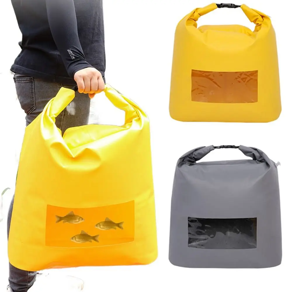 

Large Capacity Folding Live Fish Bag Sealed Oxygenation Hole Portable Fish Bucket Waterproof Clear Window Fishing Gear Bag