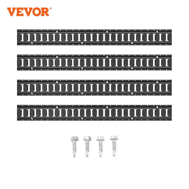 

VEVOR 2ft 5ft E Track Tie Down Rail Kit 4 Pack Secure Cargo 2000 lbs Etrack Rails with Screws for Garages Trailers ATV Mounting