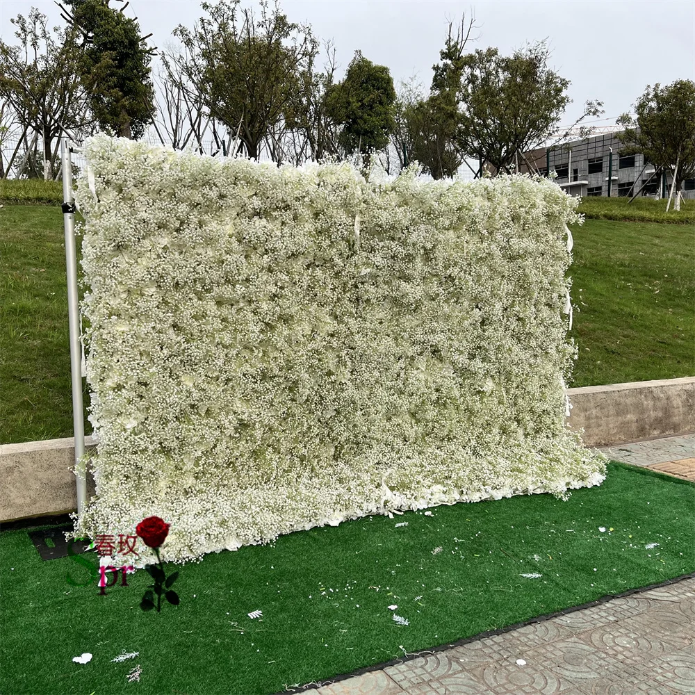 

SPR baby breath Artifical Flowers Decoration Wedding Roll Up Flower Wall Backdrop