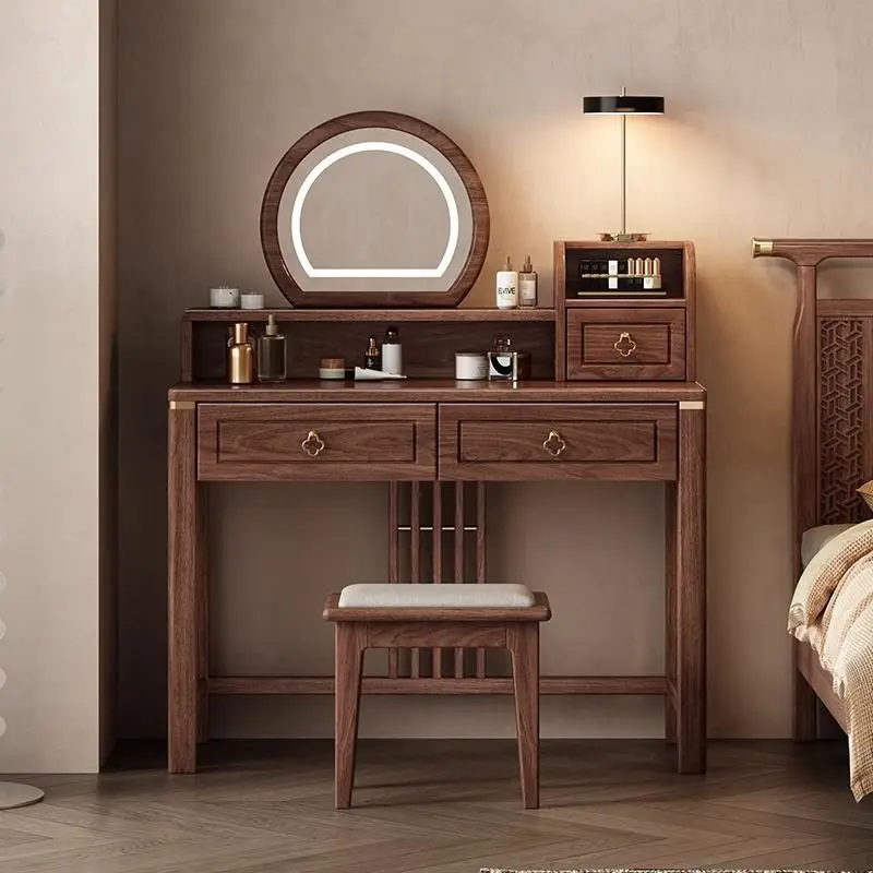 

Customizable solid wood dresser New Chinese modern simple bedroom Small apartment storage cabinet integrated