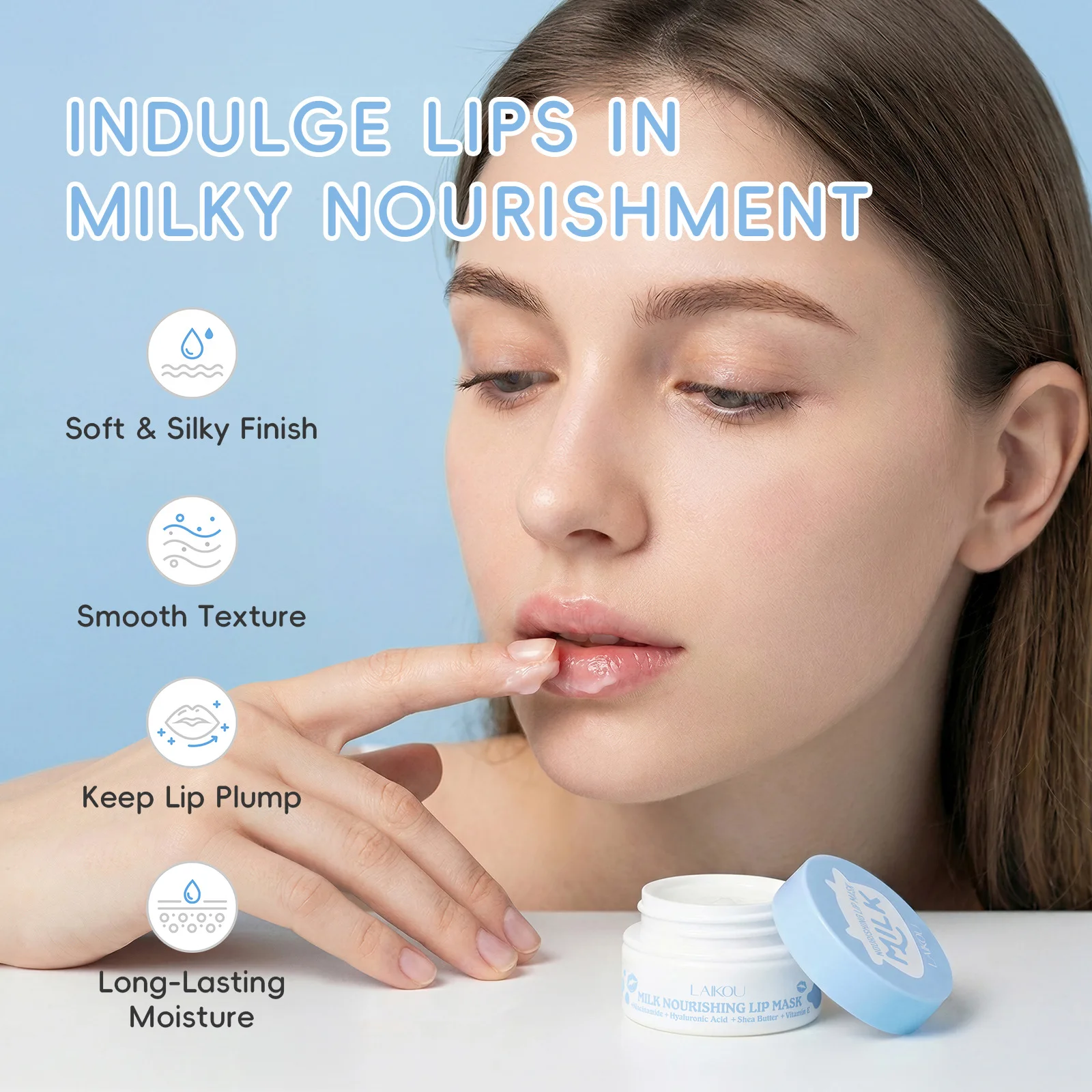 

LAIKOU Milk Lip Mask 8g Sleeping Lip Moisturizing Cream Moisturizes Lipstick And Skin Care Products, Which Are Tender Nourishing
