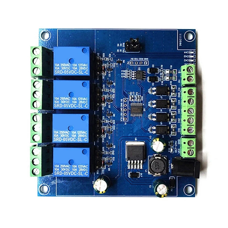 5X Modbus RTU 4 Way Relay Module 7-24V Relay Module Switch RS485/TTL Input And Output With Anti Reverse Protection