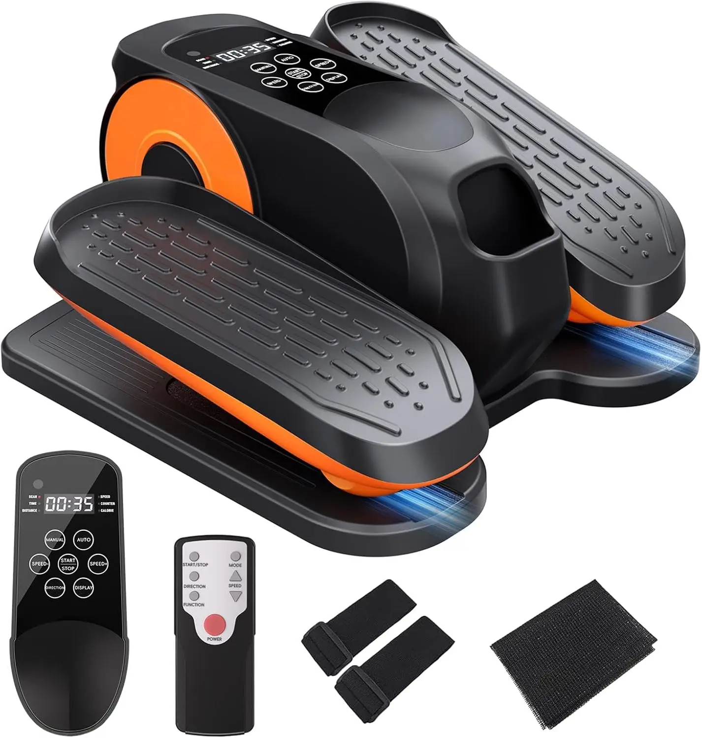 

Эллиптический тренажер для установки под столом, полностью собранный, бесшумный, портативный, электрический педальный тренажер с пультом дистанционного управления и 12 скоростями