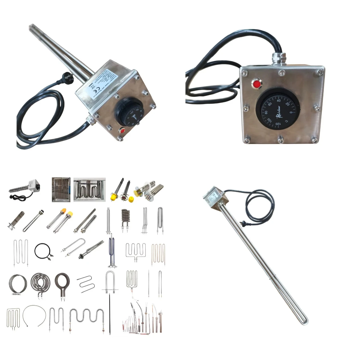 Immersion Heater with Thermostat for Water Tank Oil Heating Industrial Use