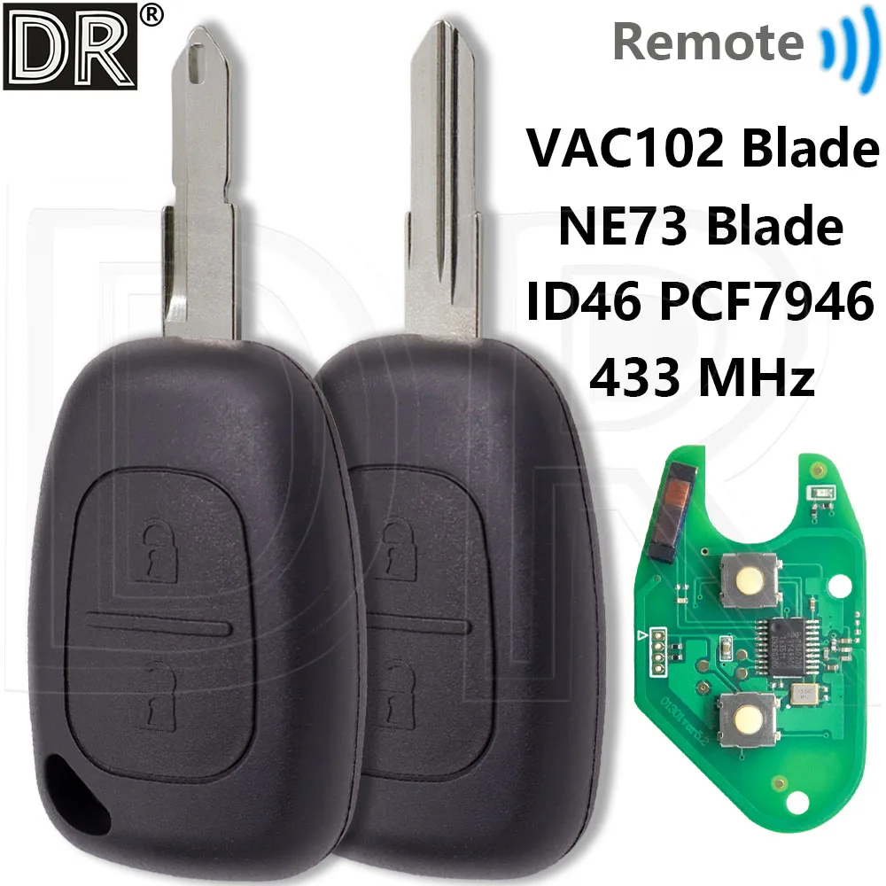 

Great 433ASK ID46 PCF7946 Car Remote Key For Renault Trafic Master Kangoo Movano Transmister For Opel Vivaro Vauxhall 2003-2012