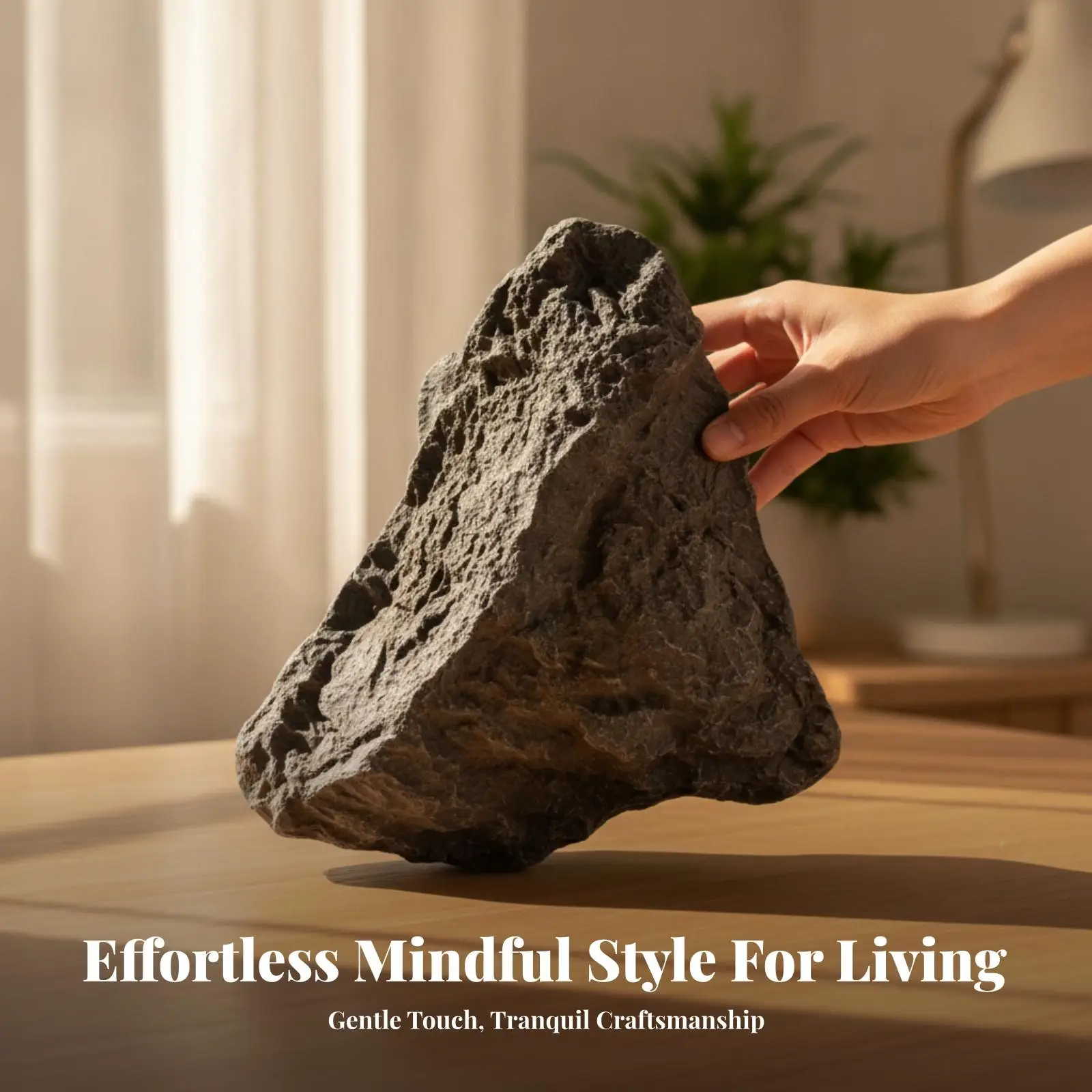 Realistic Faux Stone Sculpture | Lightweight PU Construction, Rough Layered Surface, Artificial Landscape Stone, for Photography
