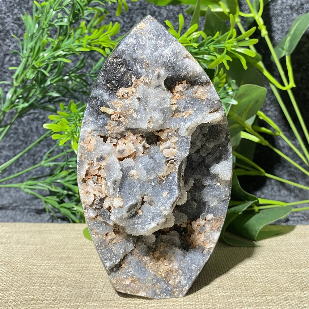 

Natural Stone And Crystal Quartz Black Sphalerite Feldspar Freeform Body Mineral Sample Home Decoration
