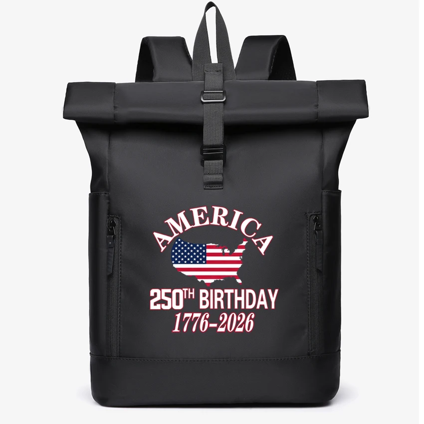 

Waterproof Durable Outdoor Backpack Roll Top backpacks Uniterd States of America 250TH Anniversary Men Women Daily Commute Bag