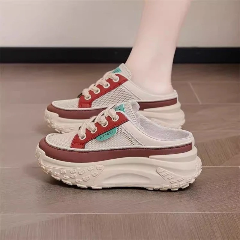 

Fashionable Breathable Thick Soled Women's Sandals Summer Outdoor Baotou Mesh Beach Half Slippers