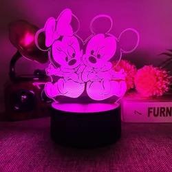 Mickey Mouse 3D Night Light LED 7 Colors Color Changing Lights Bedroom Decoration Toys Kids Kids Birthday Gift