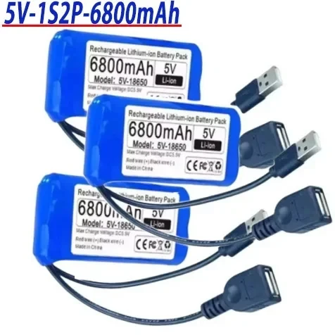 100%New microordenador recargable de un solo Chip para lámpara LED para exteriores de litio de 5V 1s2p 6800mAh ventilador USB