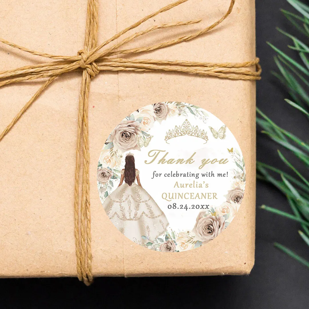 90pcs customized personalized name and birthday stickers (for weddings, baptisms, party invitations)