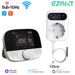 RF433 Wireless Thermostat WiFi Tuya Smart Temperature Controller Receiver for Gas Boiler Water Floor Heating Voice Alexa Google